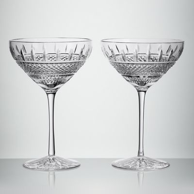 Irish Lace Martini 9.5oz set of 2 Waterford Mastercraft
