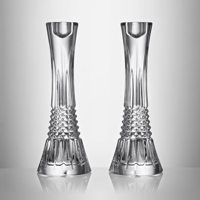 Lismore Diamond Candlestick 10&quot; set of 2 Waterford