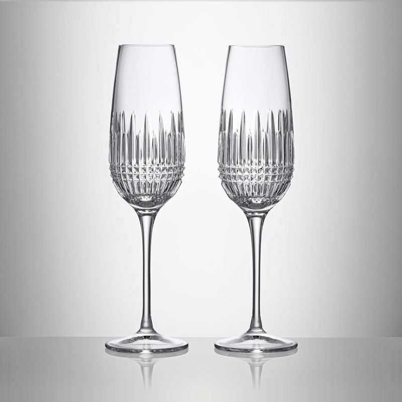 Lismore Diamond Essence Flute 10.5oz set of 2 Waterford