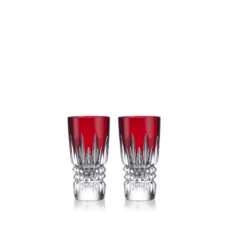 Lismore Diamond Shot Glasses Red set of 2