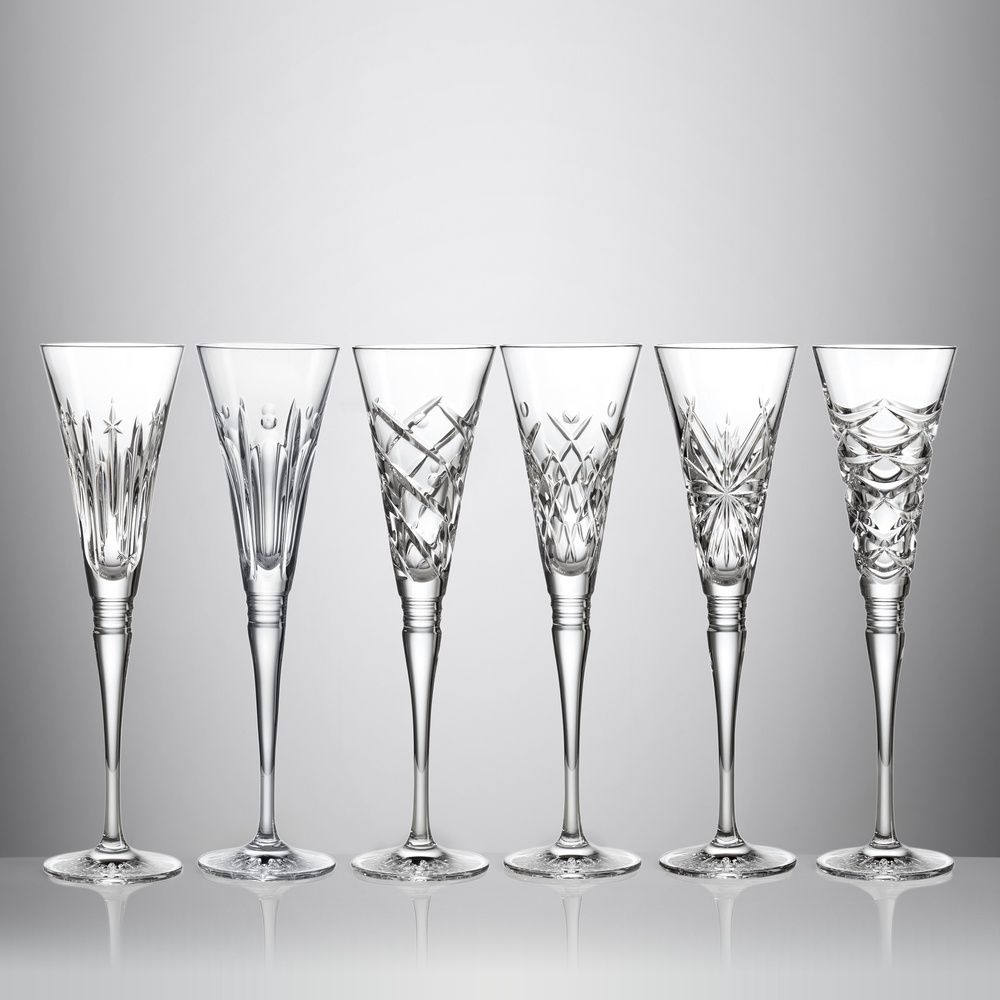Winter Wonders Flutes Clear Mixed set of 6 Waterford