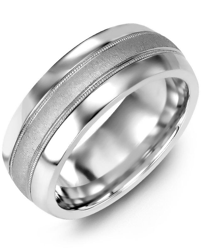Madani Cobalt &amp; 10K Classic Yellow Gold Milgrain Ring 6.5mm