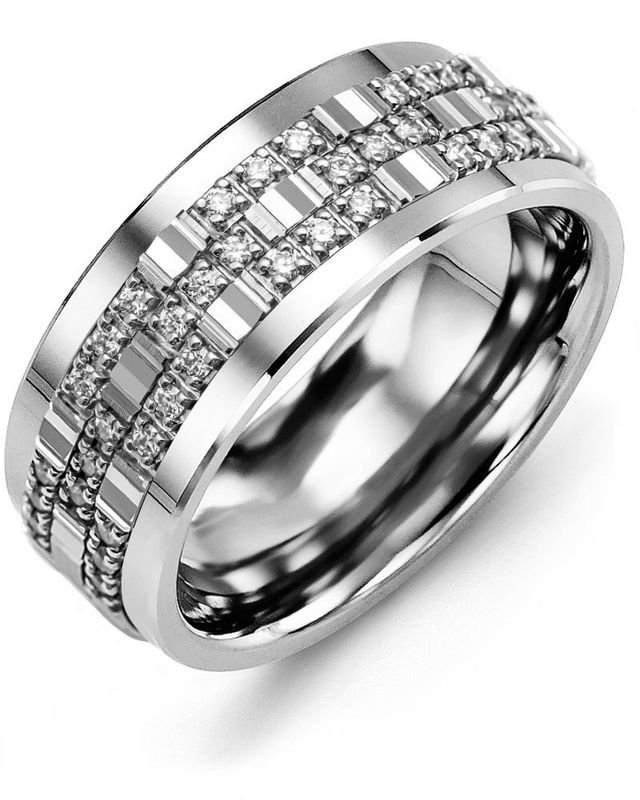 Madani Cobalt &amp; 10K Yellow Gold Ring 9mm 0.42ct
