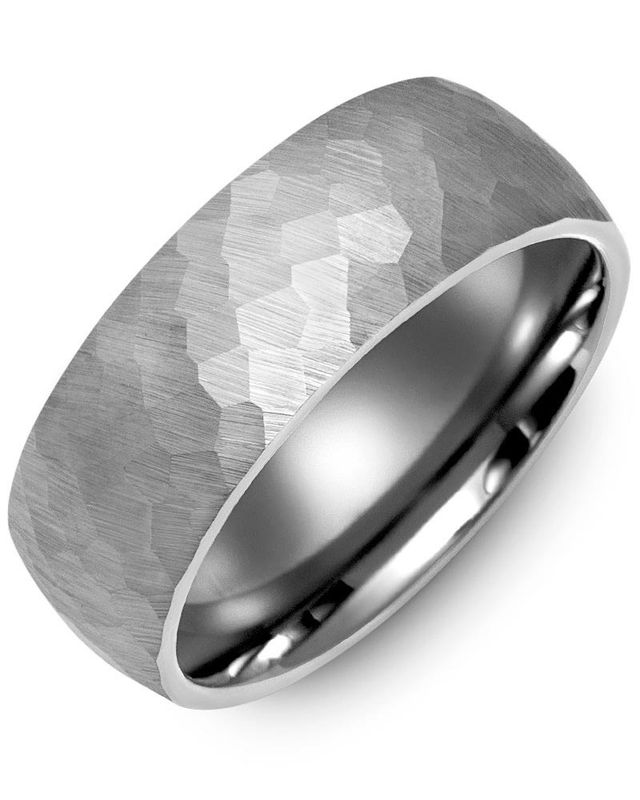 Madani Tungsten Dome Hammer Ring 8mm