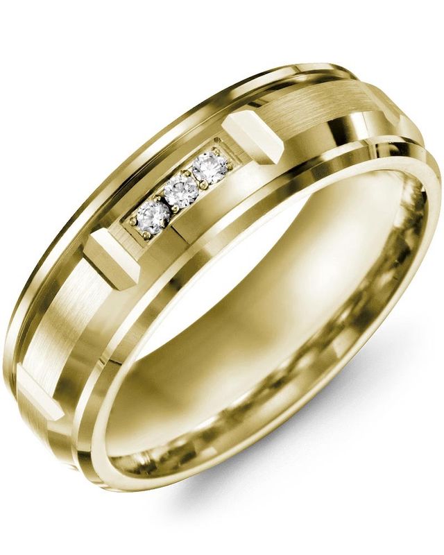 Madani 10K White Gold Bevelled Diamond Ring 9mm 0.06ct
