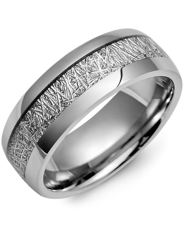Madani Tungsten Dome Meteorite Ring 8mm