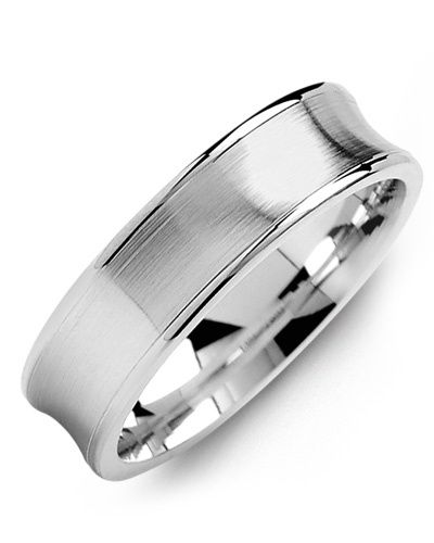 Madani Gold Concave Brush Polished Edges Ring 10k 7mm