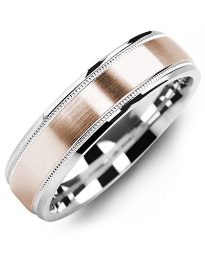 Madani Gold Dome Brush Milgrain Edges Ring 10k  7mm
