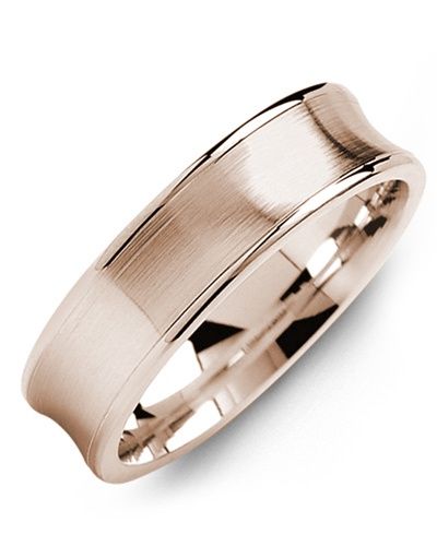 Madani Gold Concave Brush Polished Edges Ring 10k 7mm