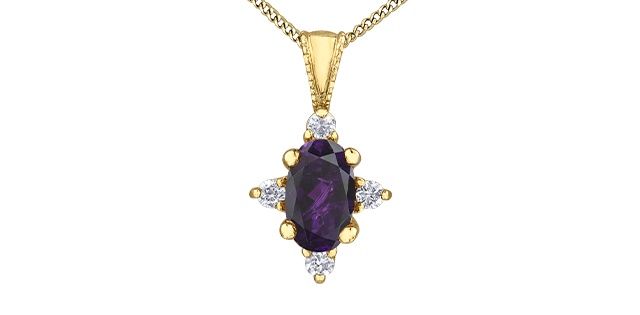 Corona Amethyst 10KY Gemstone Necklace PP4293
