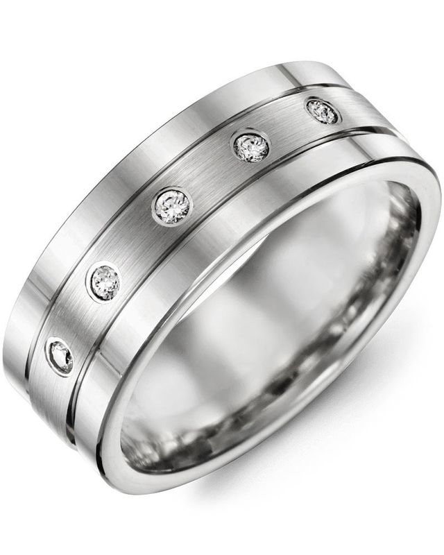 Madani Gold Triple Band Effect Diamond 0.10ct Ring 10K Yellow 8mm