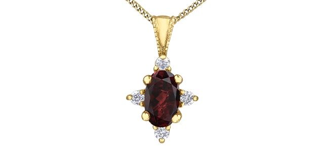 Corona Garnet 10KY Gemstone Necklace PP4293