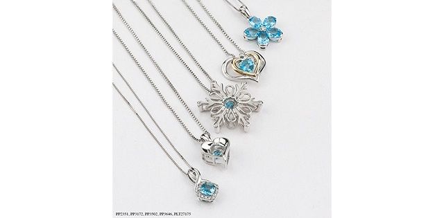 Corona Pulse Blue Topaz Sterling Silver Heart Necklace PP3172