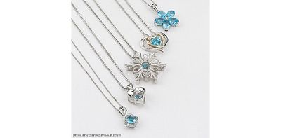 Corona Pulse Blue Topaz Sterling Silver Heart Necklace PP3172