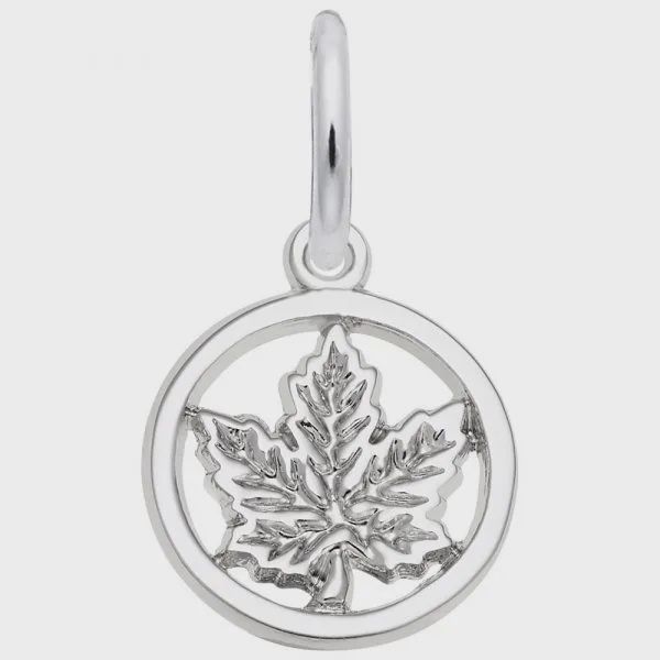 Nuco Charm Sterling - Ringed Maple Leaf