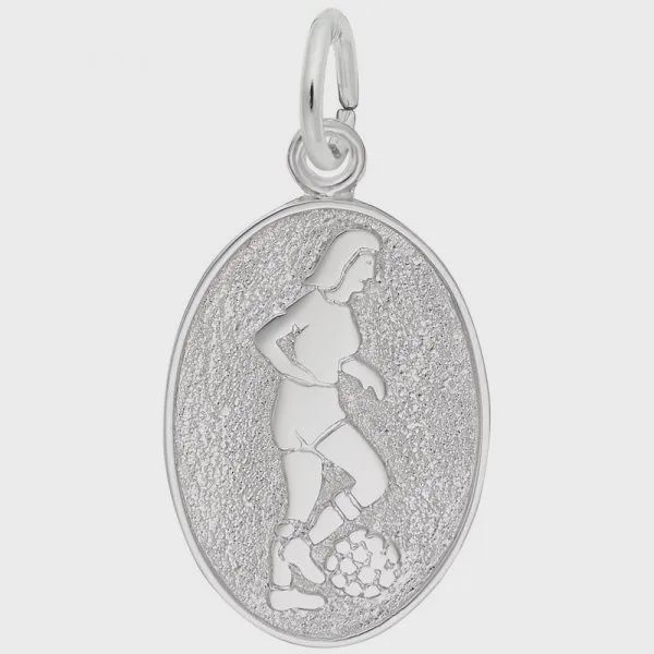 Nuco Charm Sterling - Soccer Player Oval Disc