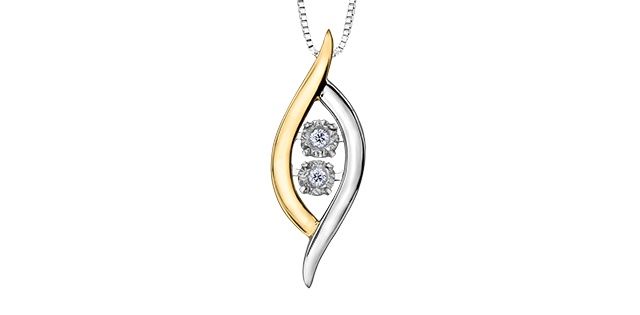 Pulse Diamond 10KWY .02TW Necklace PP3691
