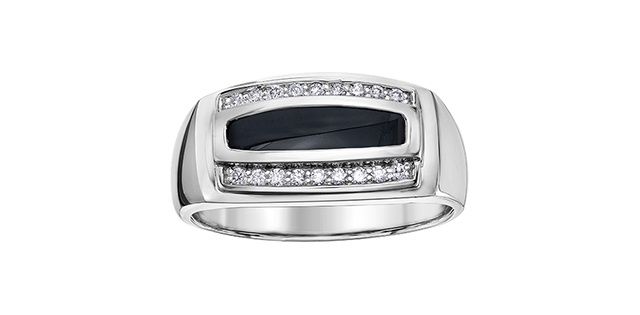 Corona Black Onyx 10KW .20TW Mens Gemstone Ring R6762