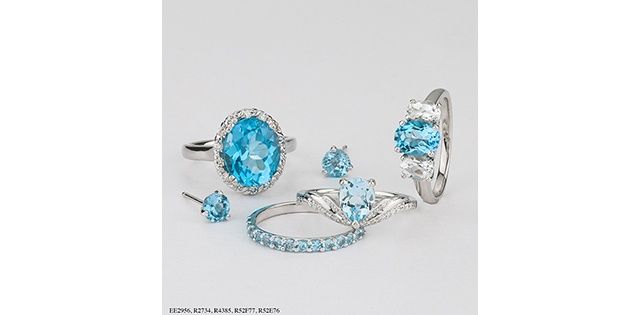 Corona Blue Topaz 10KW Gemstone Earrings EE2956