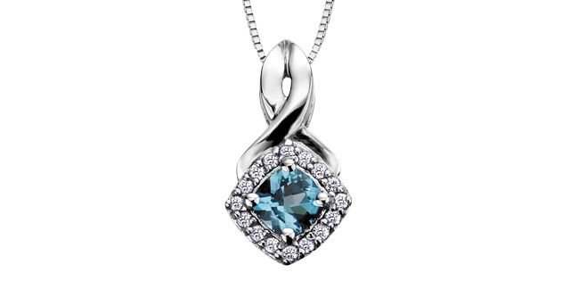 Corona Blue Topaz 10KW Gemstone Necklace PP2351