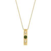 REIGN Necklace Sterling Gold Plated - Green Nephrite Bar 30AC4FHU44