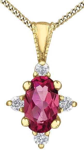 Corona Pink Tourmaline 10KY Gemstone Necklace PP4293