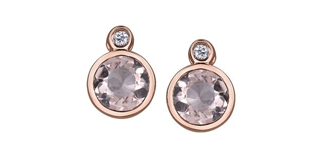 Corona Morganite 10KRW Gemstone Earrings