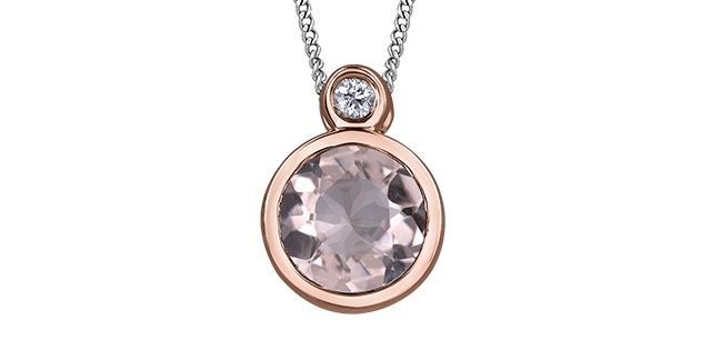 Corona Morganite 10KRW Gemstone Necklace