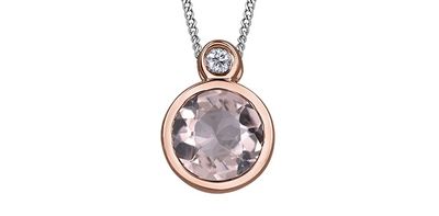 Corona Morganite 10KRW Gemstone Necklace