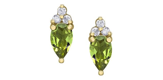Corona Peridot 10KY Gemstone Earrings DX939