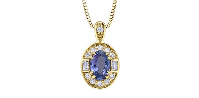 Corona Tanzanite 10KY  Gemstone Necklace