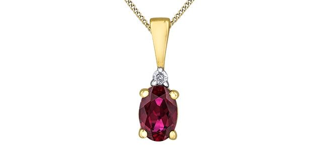 Corona Ruby 10KY Gemstone Necklace