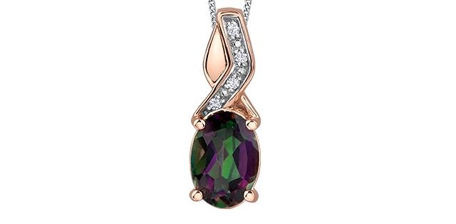 Corona Mystic Topaz 10KWR Gemstone Necklace