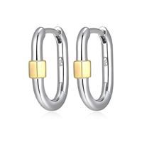 REIGN Earrings Sterling - Two-tone Carabiner Link R2ASTV9727
