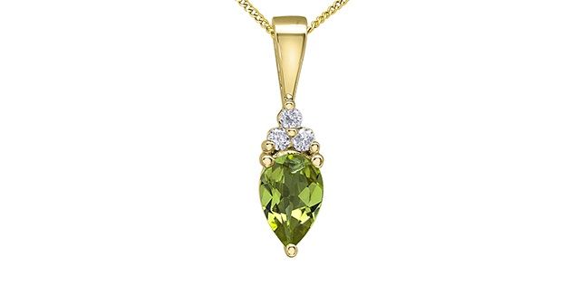 Corona Peridot 10KY Gemstone Necklace
