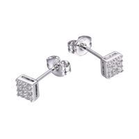 REIGN Earrings Sterling- Micro Pave Square Stud R2ALLH0000
