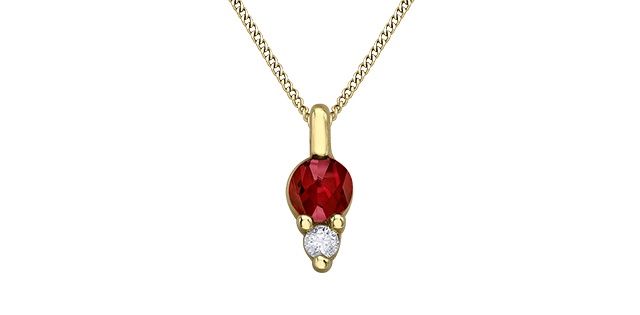 Corona Garnet 10KY Gemstone Necklace