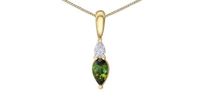 Corona Green Tourmaline 10KY Gemstone Necklace