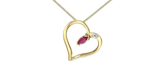 Corona Ruby 10KY Gemstone Necklace DD8059