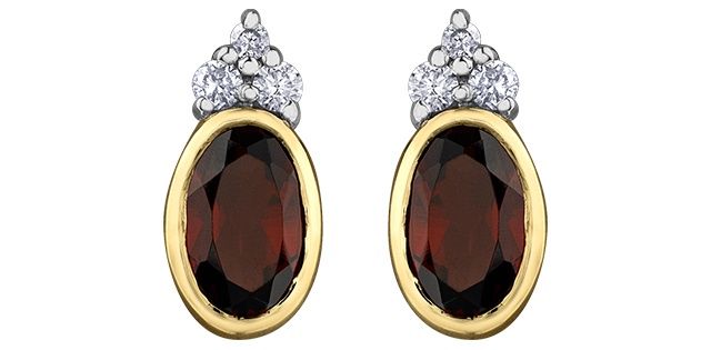 Corona Garnet 10KY Gemstone Earrings DD7959