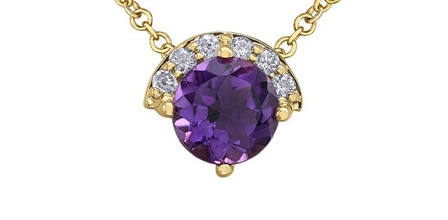 Corona Amethyst 10KY Gemstone Necklace