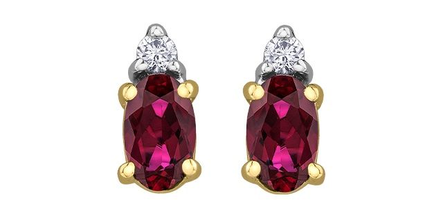 Corona Ruby 10KY Gemstone Earrings DD7888
