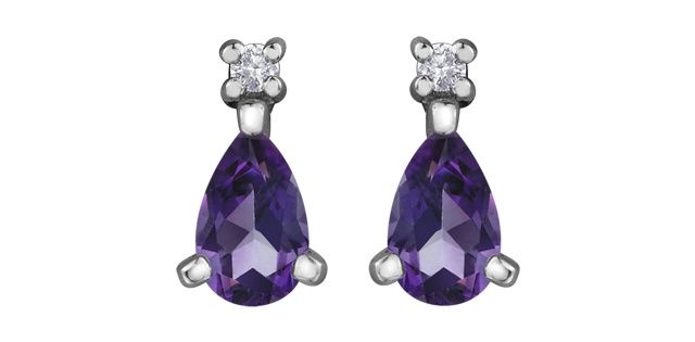 Corona Amethyst 10KW Gemstone Earrings ELU12370