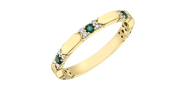 Corona Emerald &amp; Diamond  10KY.13TW Gemstone Ring R50M46