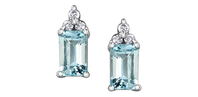 Corona Aquamarine 10KW Gemstone Earrings DD8076