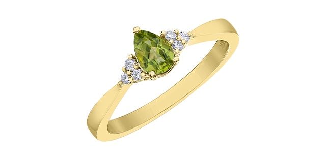 Corona Peridot 10KY Gemstone Ring R4454