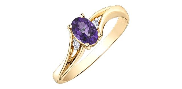Corona Amethyst 10KY Gemstone Ring R51X87