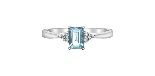 Corona Aquamarine 10KW Gemstone Ring