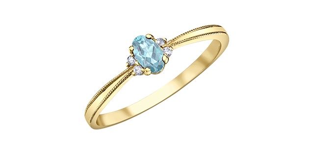 Corona Aquamarine 10KY Gemstone Ring R4432