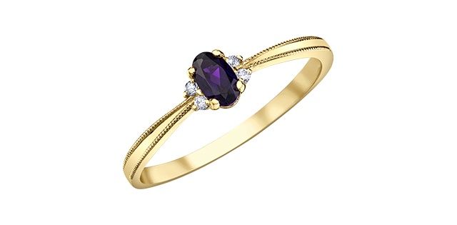Corona Amethyst 10KY Gemstone Ring R4432